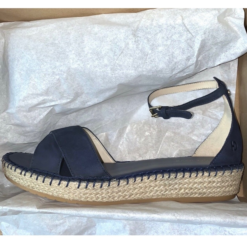 COLE HAAN CLOUDFEEL ESPADRILLE MARINE BLUE SANDALS - Picture 6 of 10